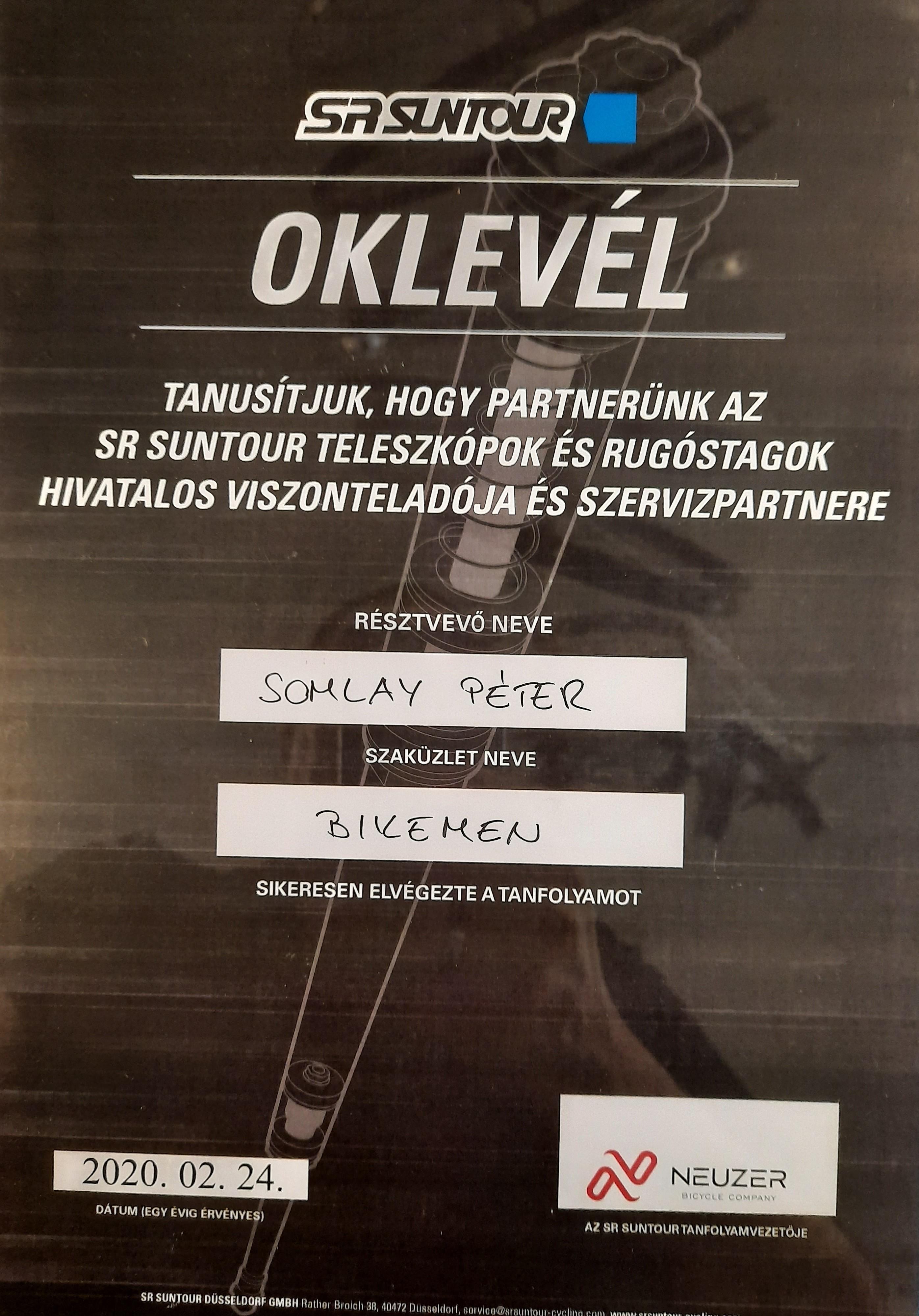 SR Suntour műszaki képzés